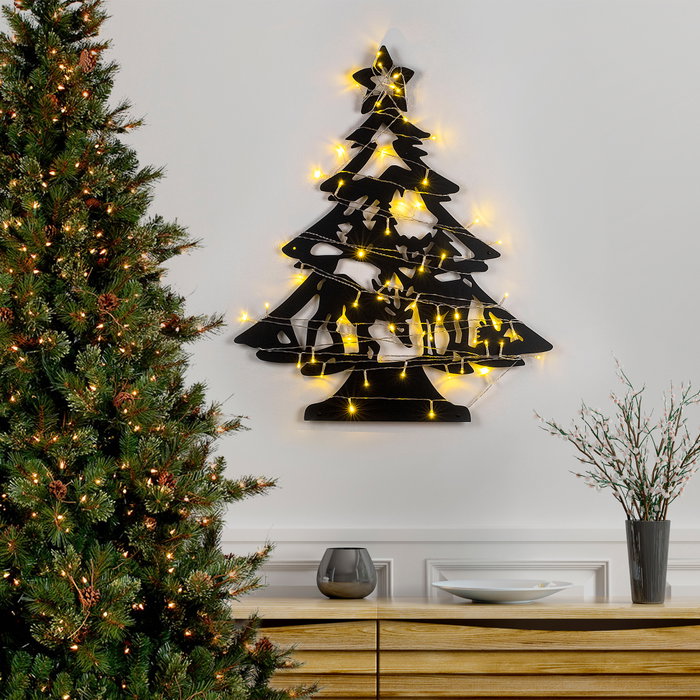 Wallity XMASBLACK - 024 Accesorio decorativo de pared de metal Negro